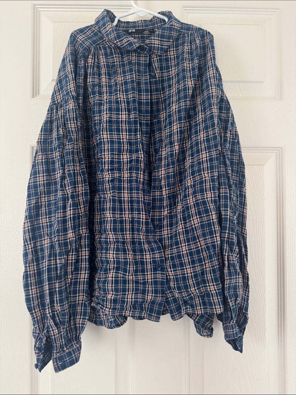 Uniqlo Blue Plaid Button-Down Shirt
